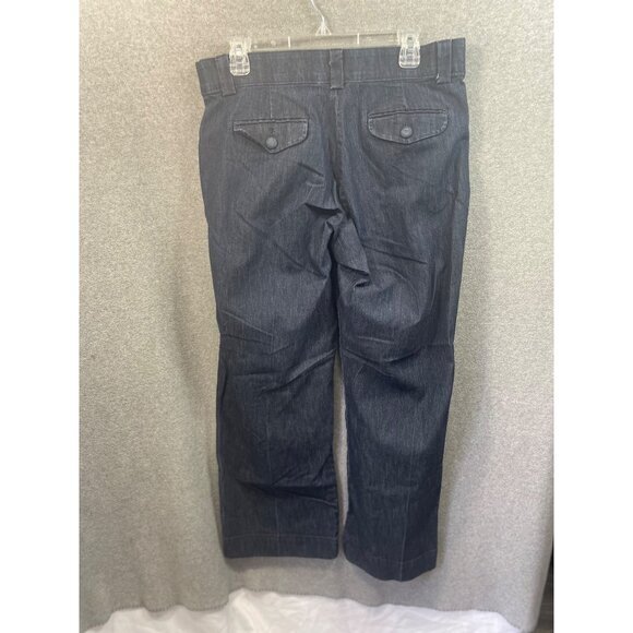 Waistband Denim Wide Leg Cropped Jeans Dark‎ Wash Womens 14 Short - Picture 7 of 15